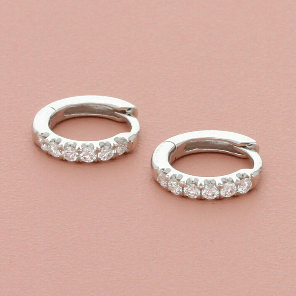 bony levy 18k white gold audrey 0.18 ctw diamond huggie hoop earrings